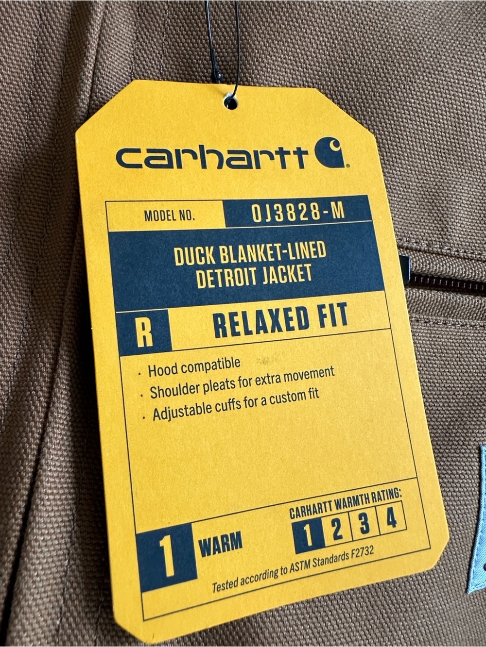 Carhartt Brown Canvas Work Jacket with Dark Brown Corduroy Collar - Picture 8 of 10